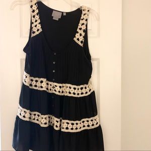 Anthropologie black tunic shirt EUC